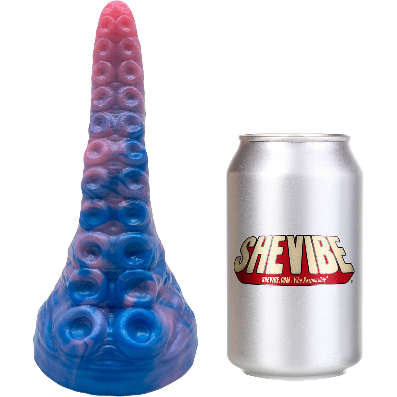 Davy The Sucker Large 7.25" Platinum Silicone Fantasy Dildo By Dee's Big Daddies - Borealis