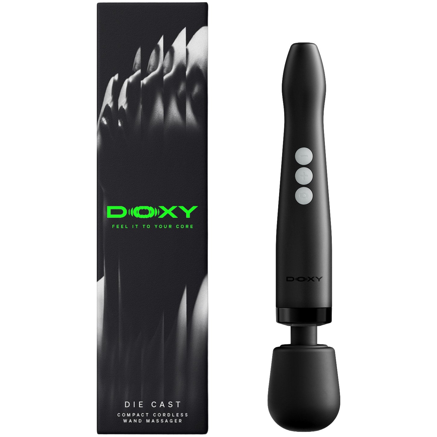DOXY Die Cast Compact Cordless Powerful Massage Wand - Matte Black