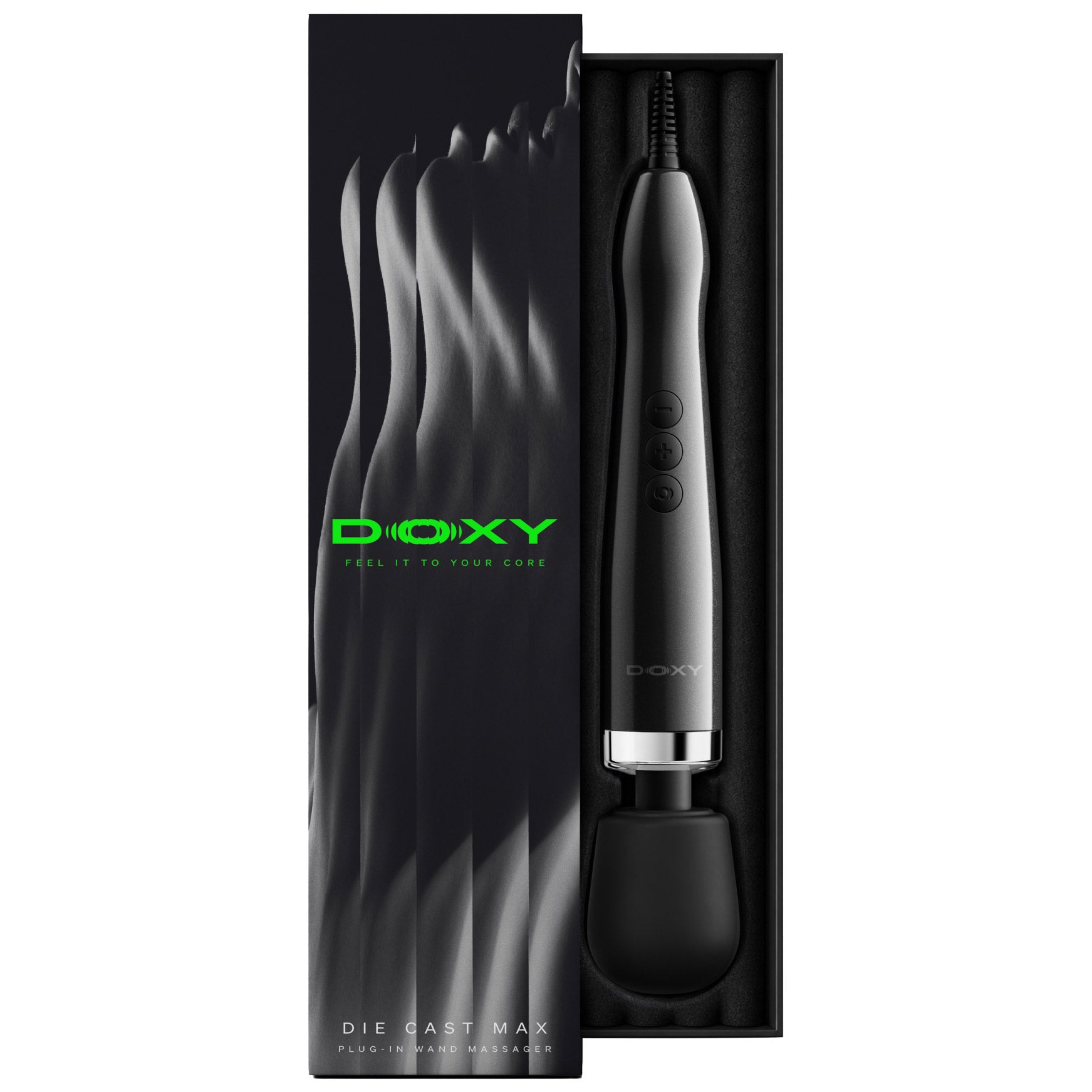 DOXY Die Cast MAX PLUG-IN Powerful Massage Wand - Black