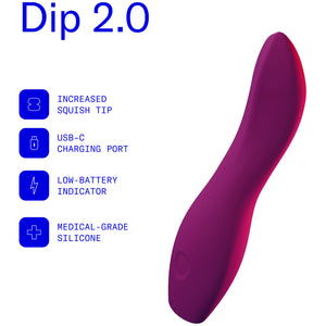 DIP 2.0 Silicone Rechargeable Waterproof Vibrator by Dame - Plumb