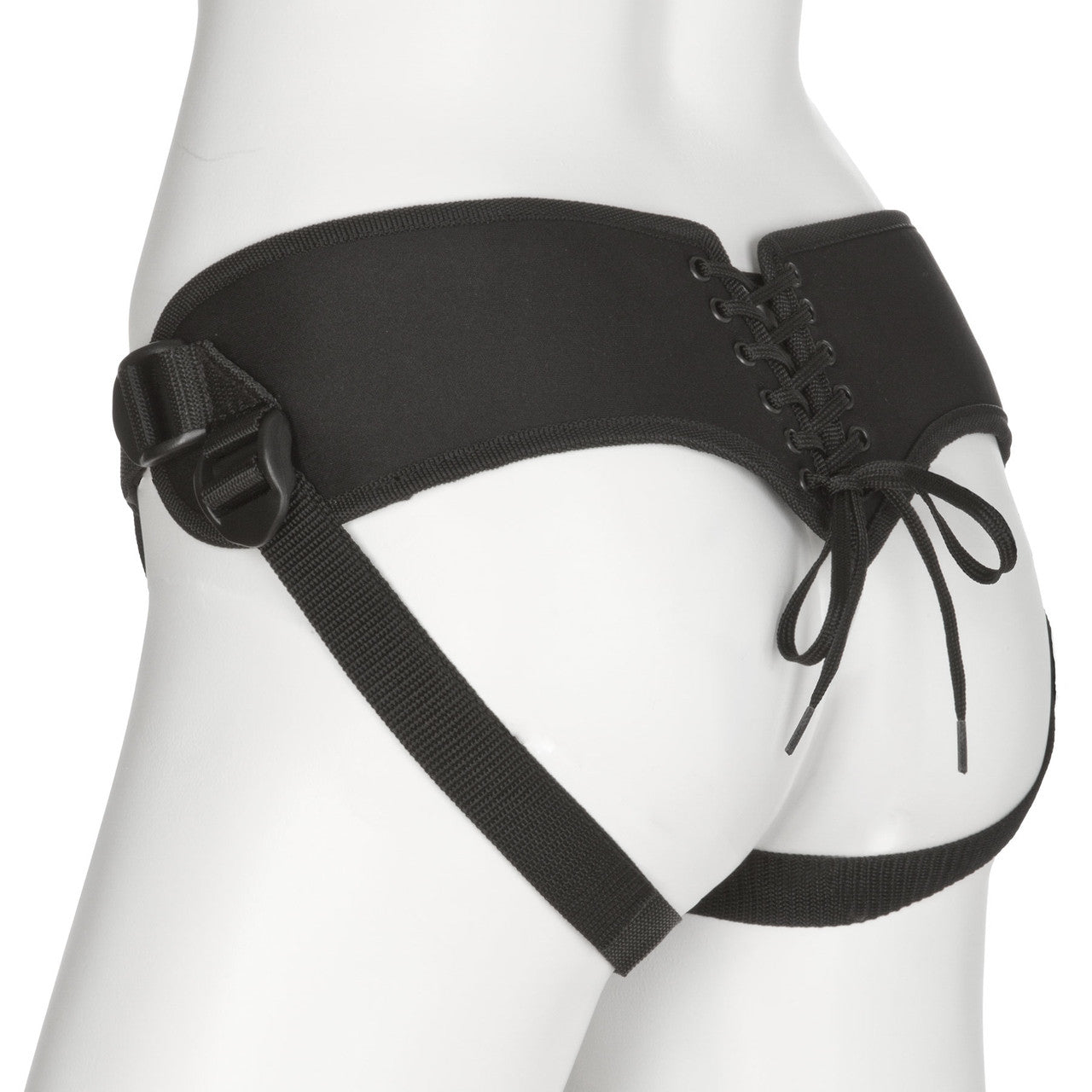 Vac-U-Lock Platinum Corset Harness With Plug By Doc Johnson - Black