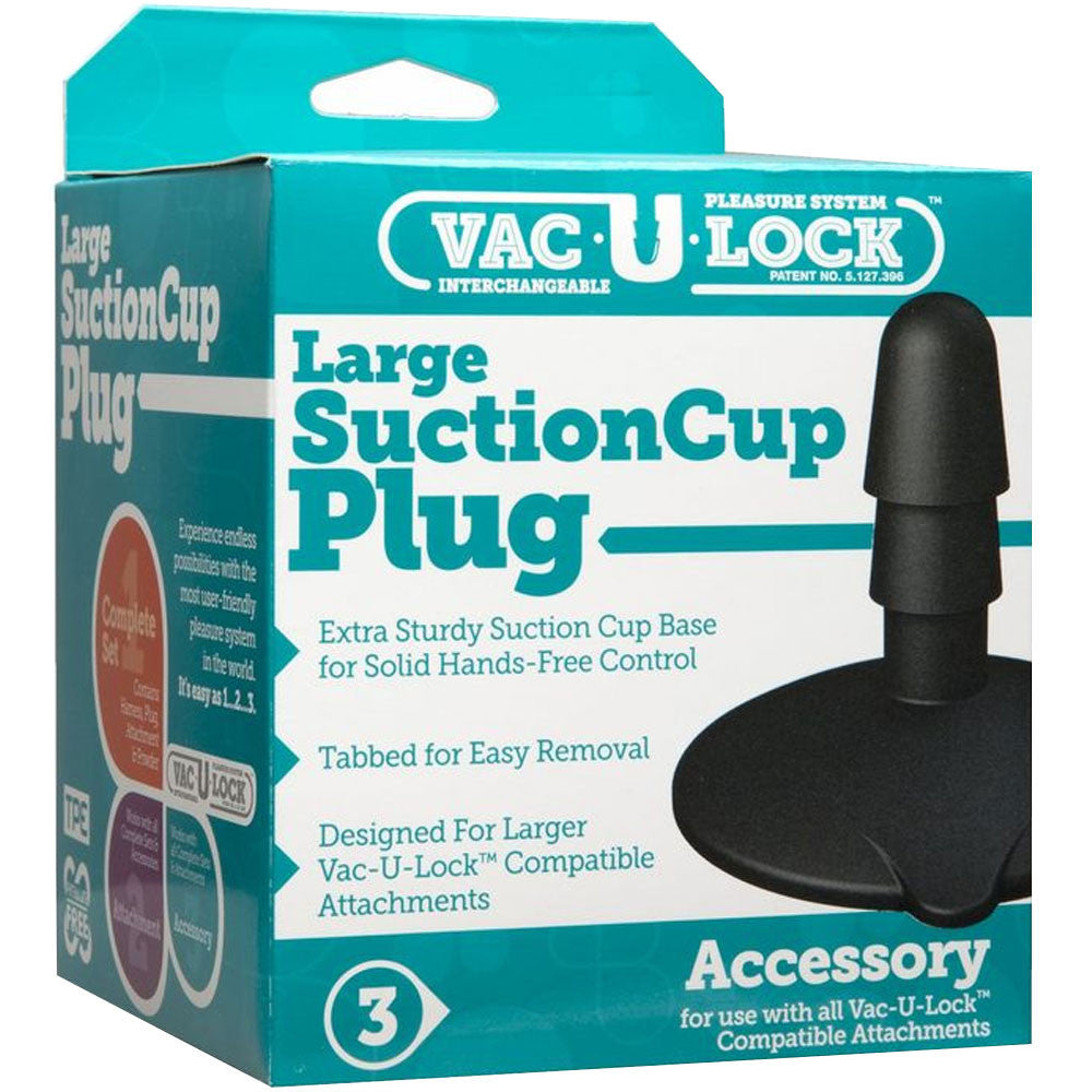 Doc Johnson Vac-U-Lock Black Large Suction Cup With Plug