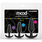 Mood Naughty 1 Silicone Butt Plug Trainer Set by Doc Johnson - Black