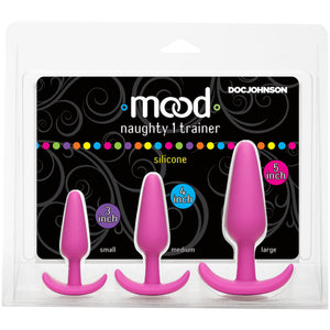 Mood Naughty 1 Silicone Butt Plug Trainer Set by Doc Johnson - Pink