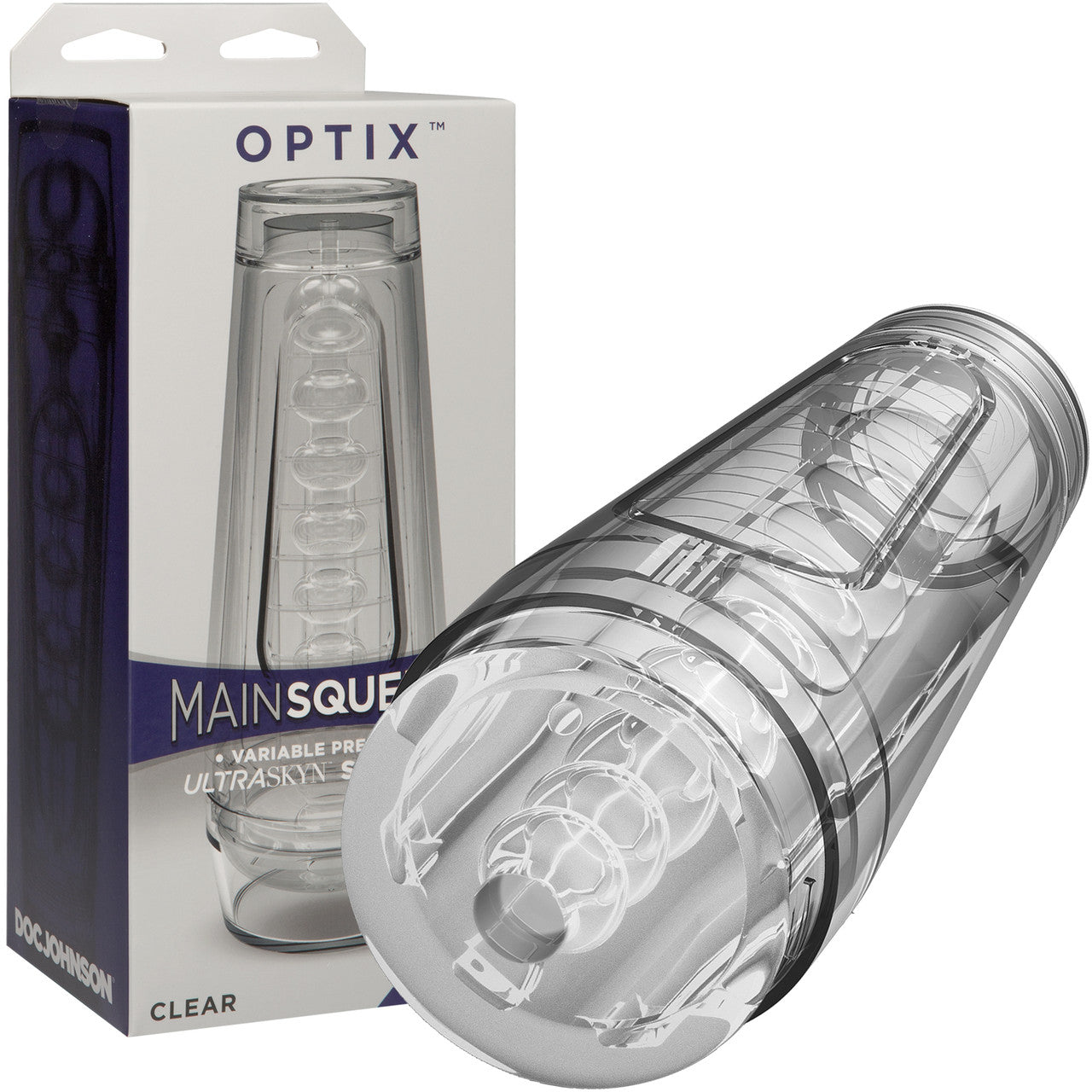 Main Squeeze Optix Penis Masturbator by Doc Johnson - Crystal Clear