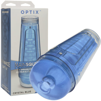 Main Squeeze Optix Penis Masturbator by Doc Johnson - Crystal Blue