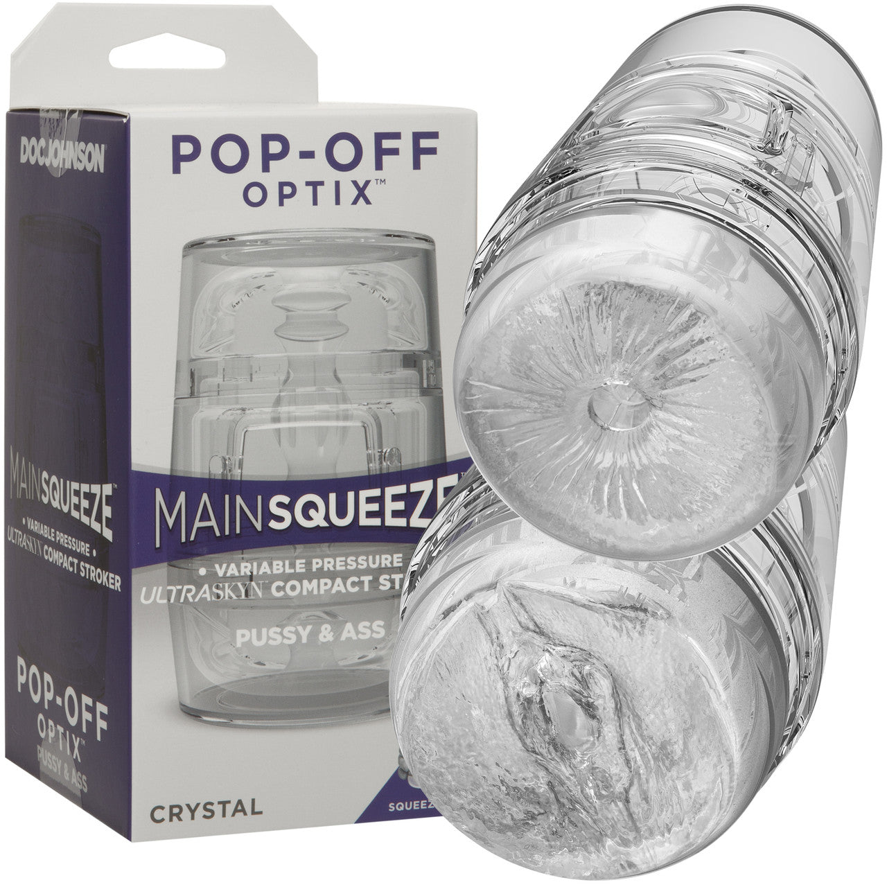 Main Squeeze Pop Off Optix Compact Penis Masturbator Pussy & Butt by Doc Johnson