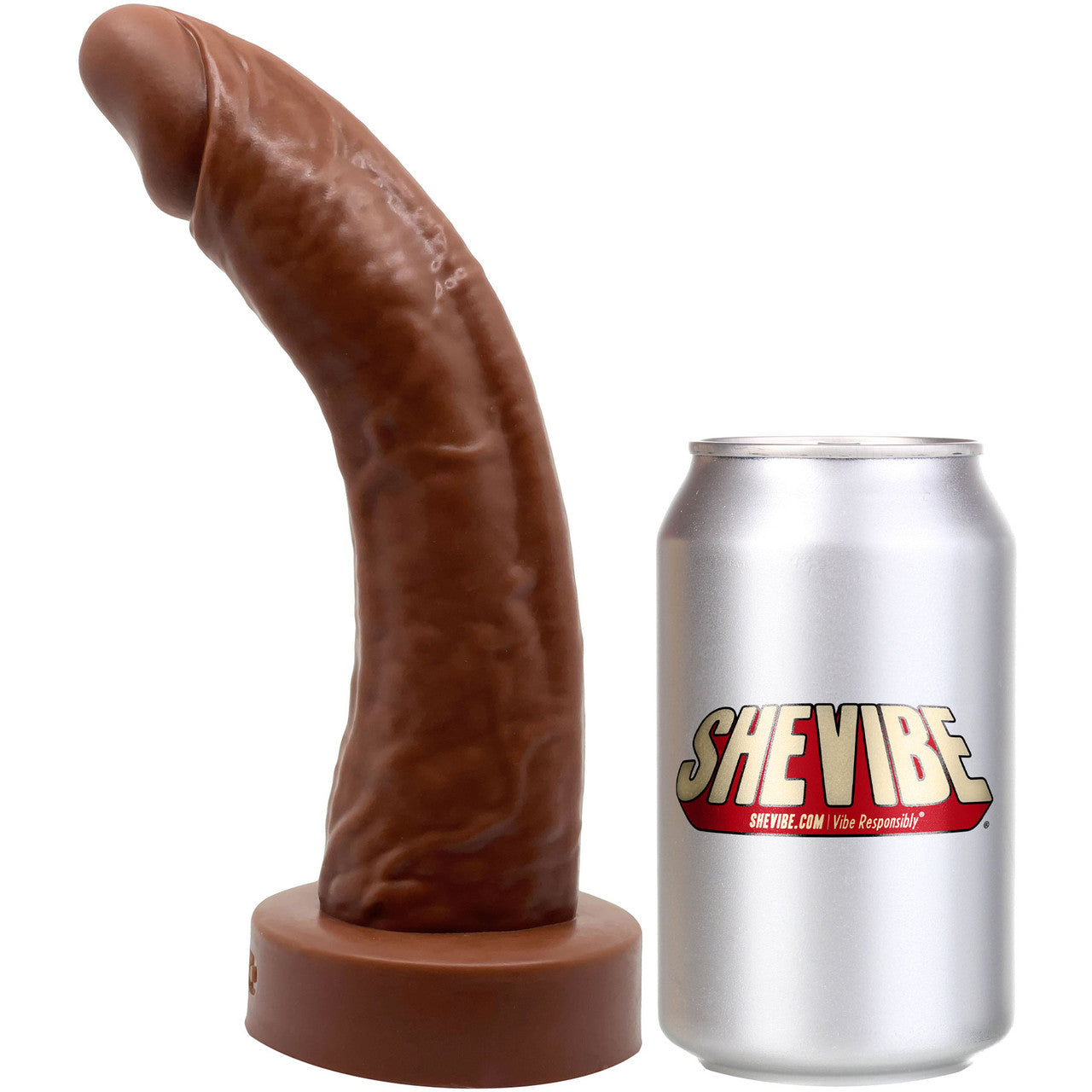 BIG Daddy Dominic XL 9" Platinum Silicone Realistic Dildo By Dee's Big Daddies - Chocolate