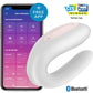 Satisfyer Double Joy Wearable Silicone Dual Stimulation App Enabled Couples Vibrator - White