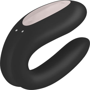 Satisfyer Double Joy Wearable Silicone Dual Stimulation App Enabled Couples Vibrator - Black