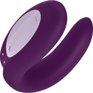 Satisfyer Double Joy Wearable Silicone Dual Stimulation App Enabled Couples Vibrator - Purple