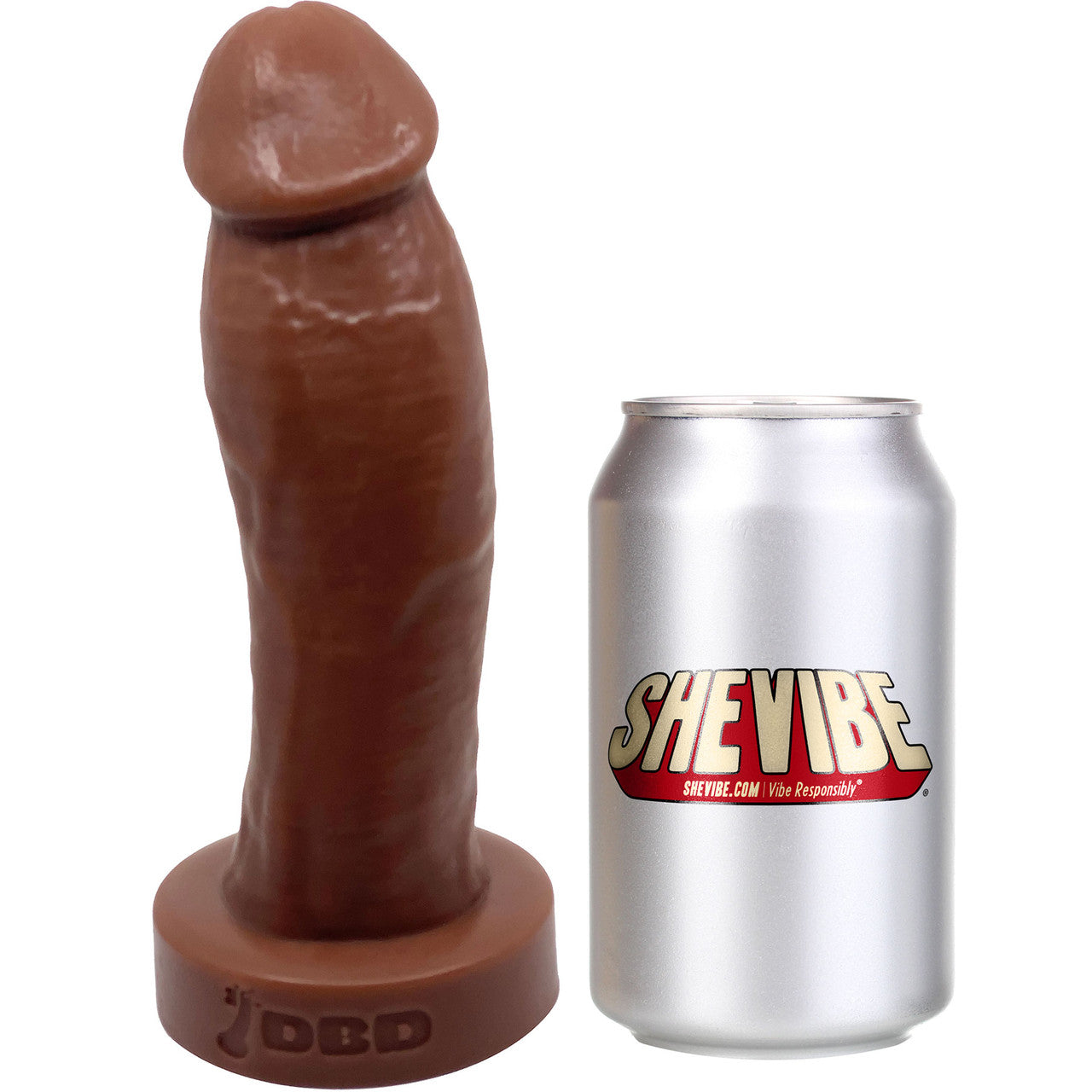 BIG Daddy Duncan Large 8" Platinum Silicone Realistic Dildo By Dee's Big Daddies - Chocolate