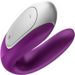 Satisfyer Double Fun Silicone Rechargeable Dual Vibrator With Remote Control - Purple