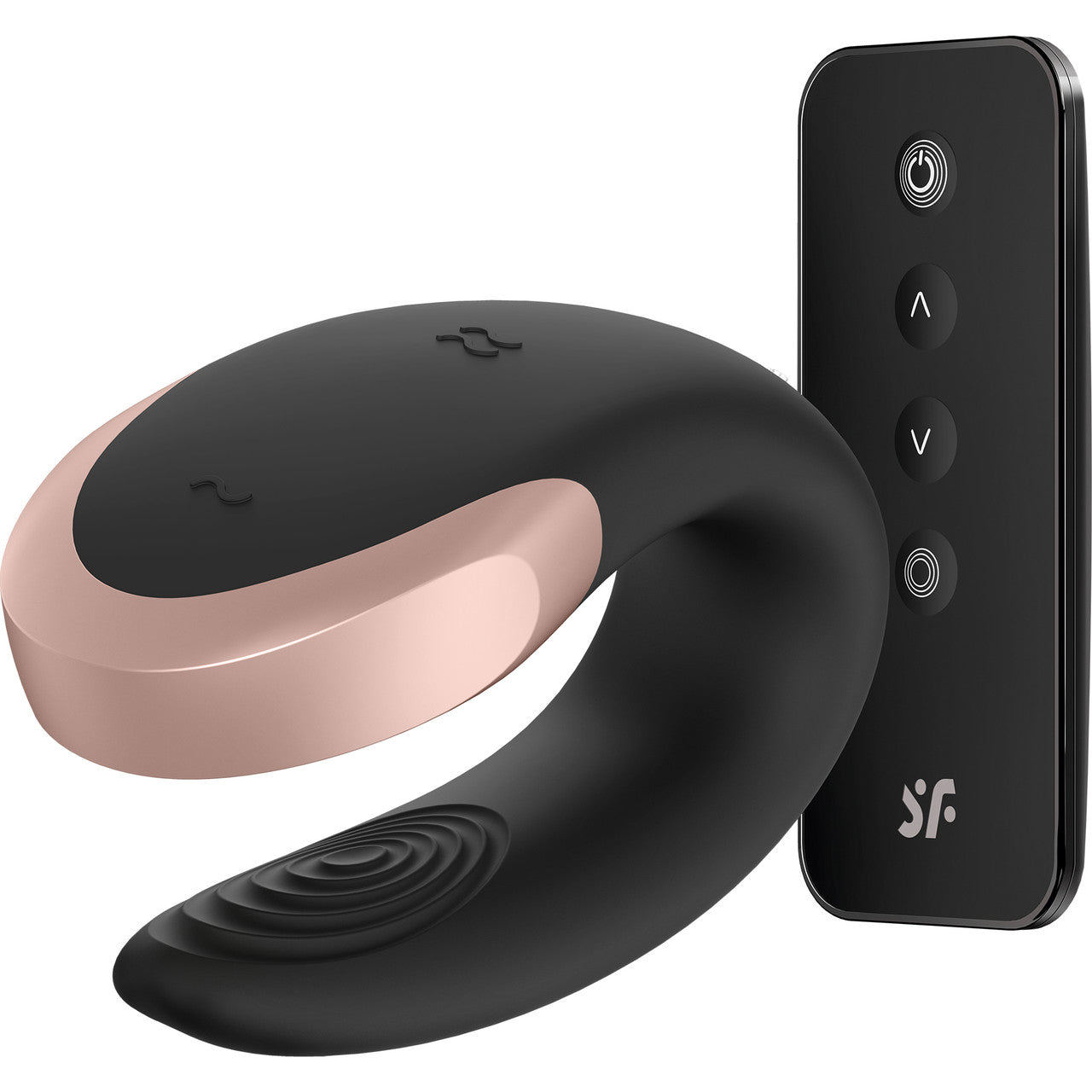 Satisfyer Double Love Silicone Rechargeable Dual Vibrator With Remote Control - Black