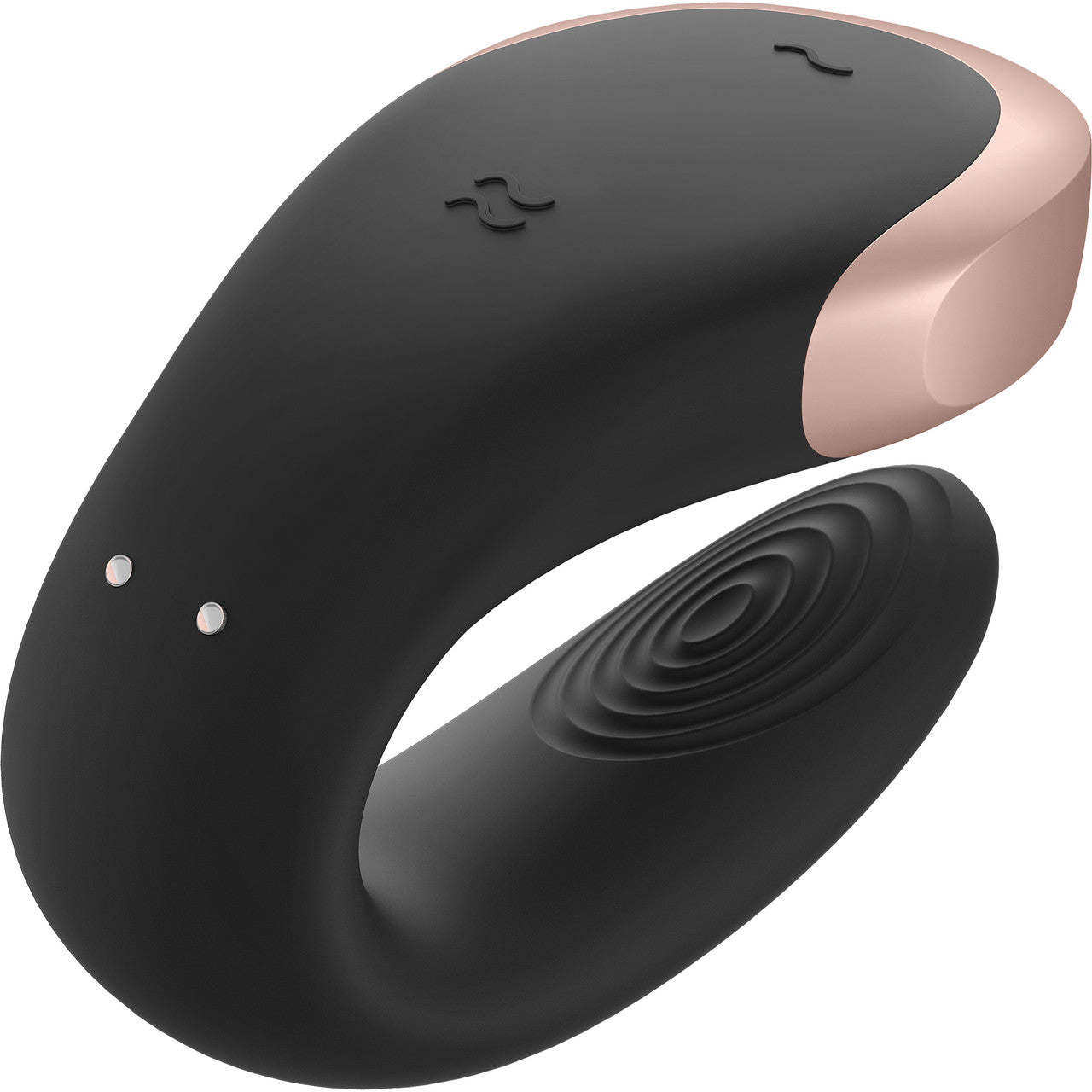 Satisfyer Double Love Silicone Rechargeable Dual Vibrator With Remote Control - Black