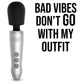 Doxy Go Aluminum Rechargeable Powerful Mini Massage Wand Vibrator - Bad Vibes Don't Go With My Outfit