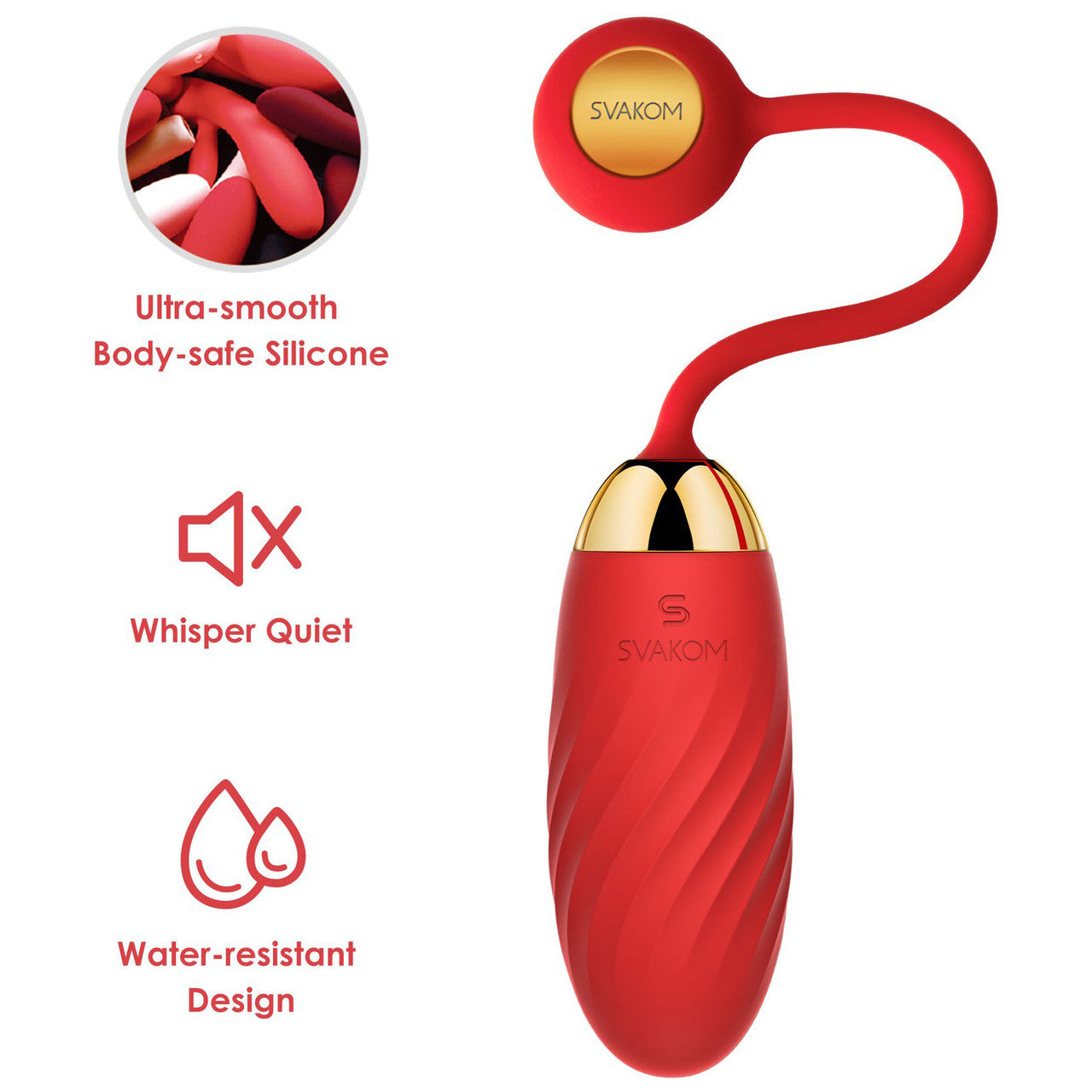 SVAKOM Ella Neo Rechargeable Interactive App Enabled Vibrating Silicone Bullet - Red