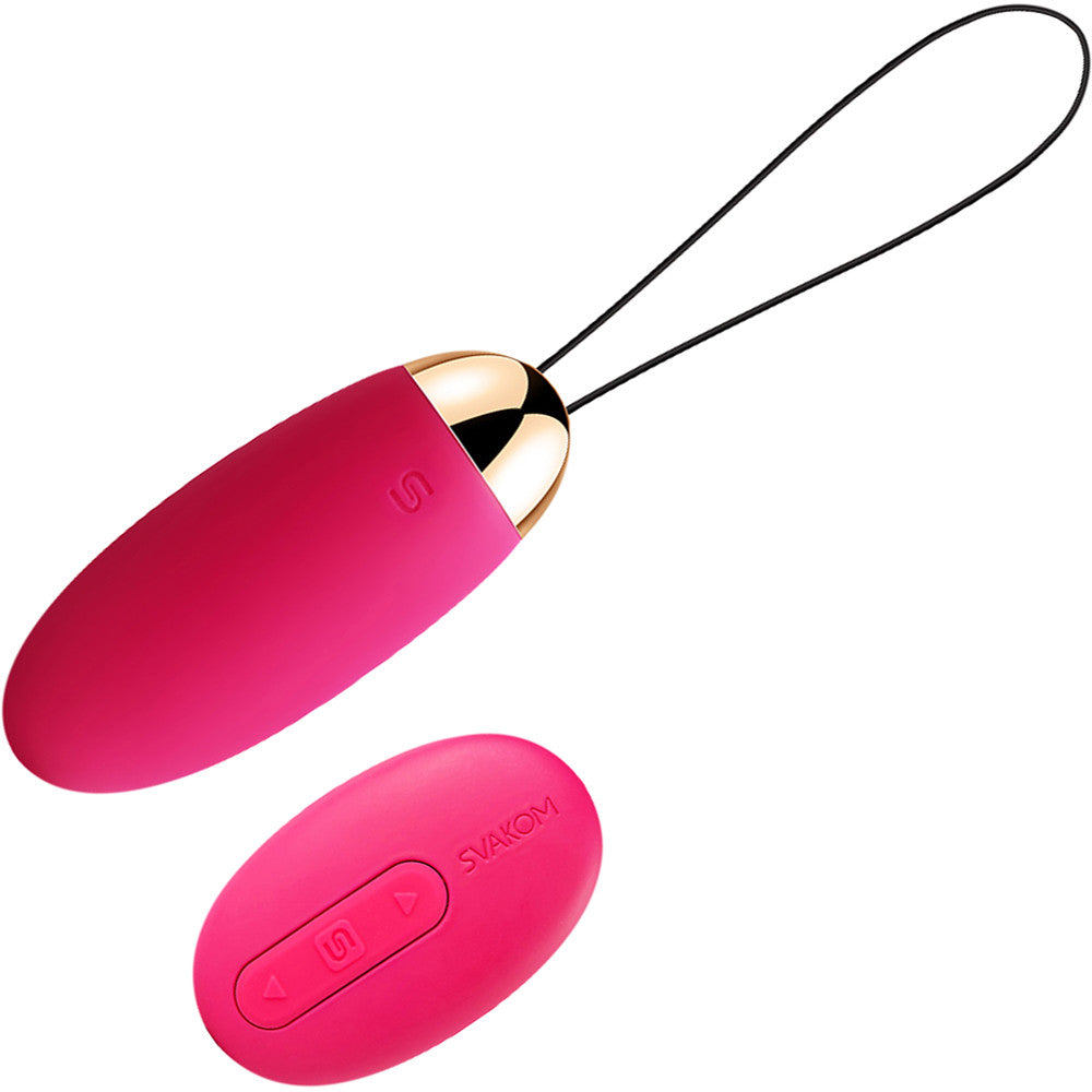 SVAKOM Elva Remote Controlled Wearable Intelligent Rechargeable Silicone Vibrating Bullet - Pink