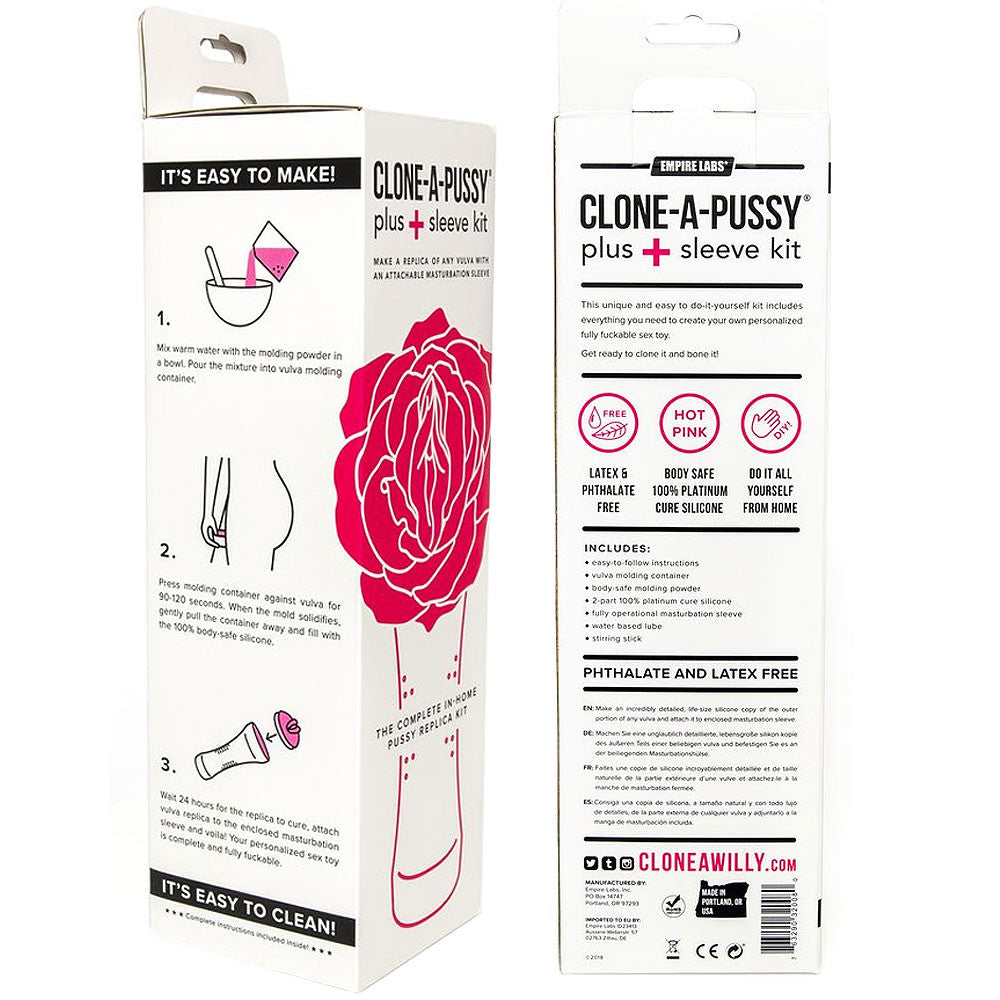 Clone-A-Pussy Plus + Silicone Casting Kit With Sleeve - Hot Pink