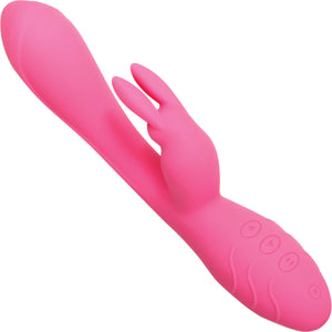 Bunny Kisses Rechargeable Waterproof Silicone Rabbit Style Vibrator By Evolved Novelties - Pink