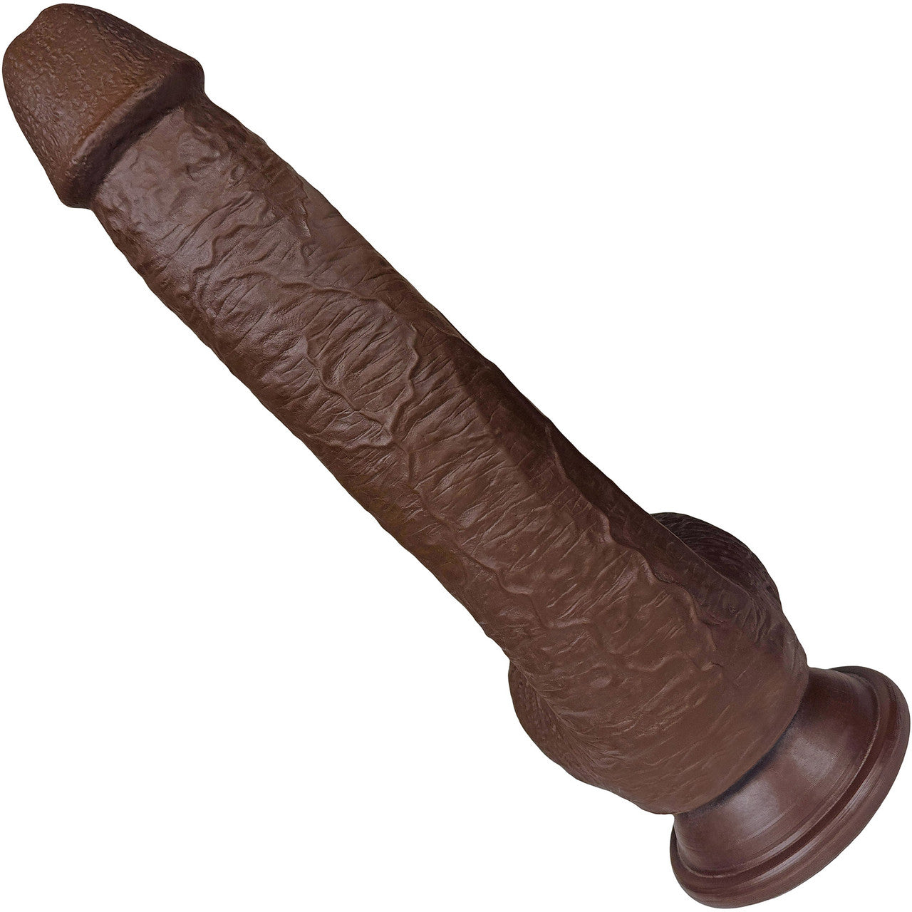 The Engineer 7 Inch Silicone Realistic Dildo With Balls & Suction Cup Base By Fukena - Chocolate