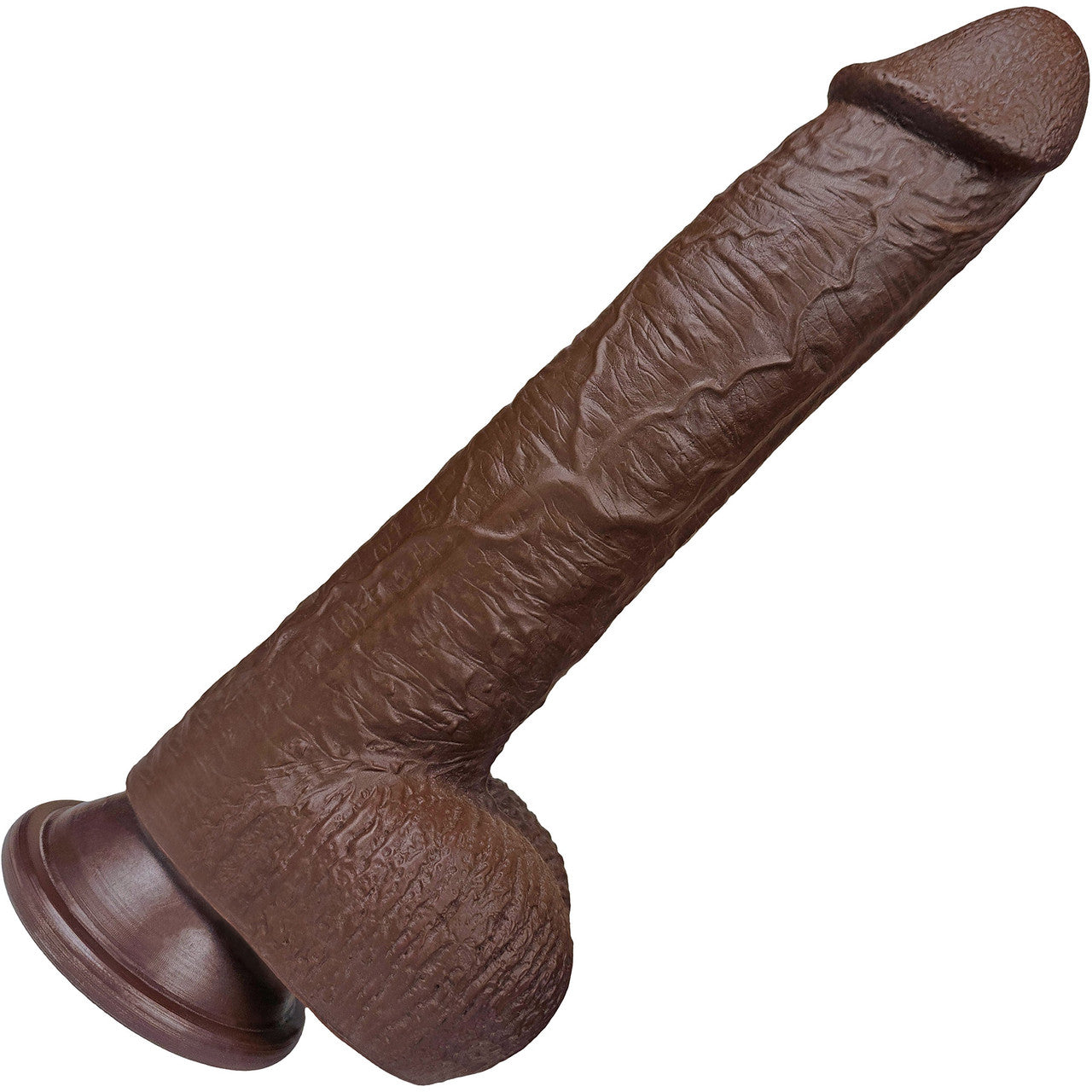 The Engineer 7 Inch Silicone Realistic Dildo With Balls & Suction Cup Base By Fukena - Chocolate