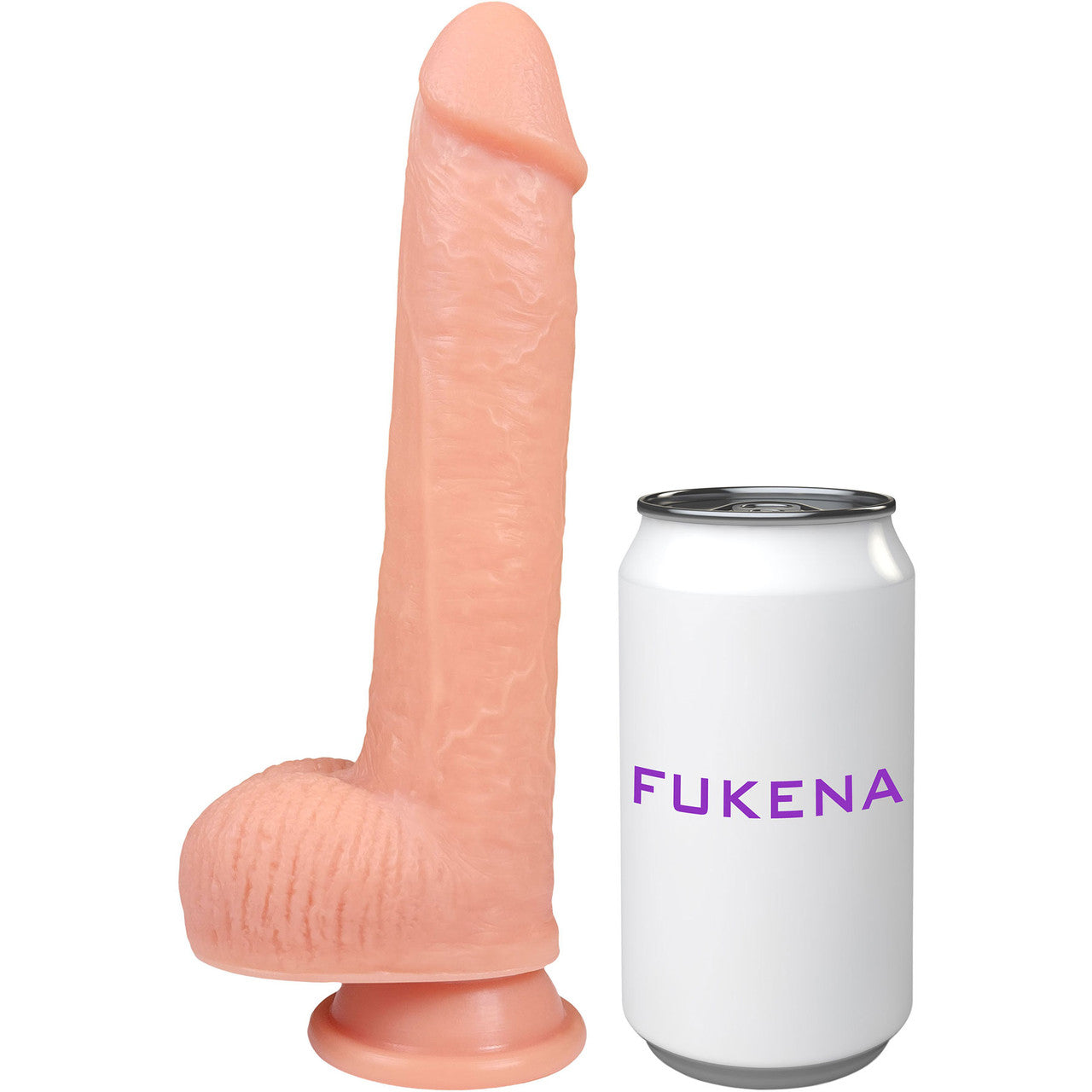 The Engineer 7 Inch Silicone Realistic Dildo With Balls & Suction Cup Base By Fukena - Vanilla