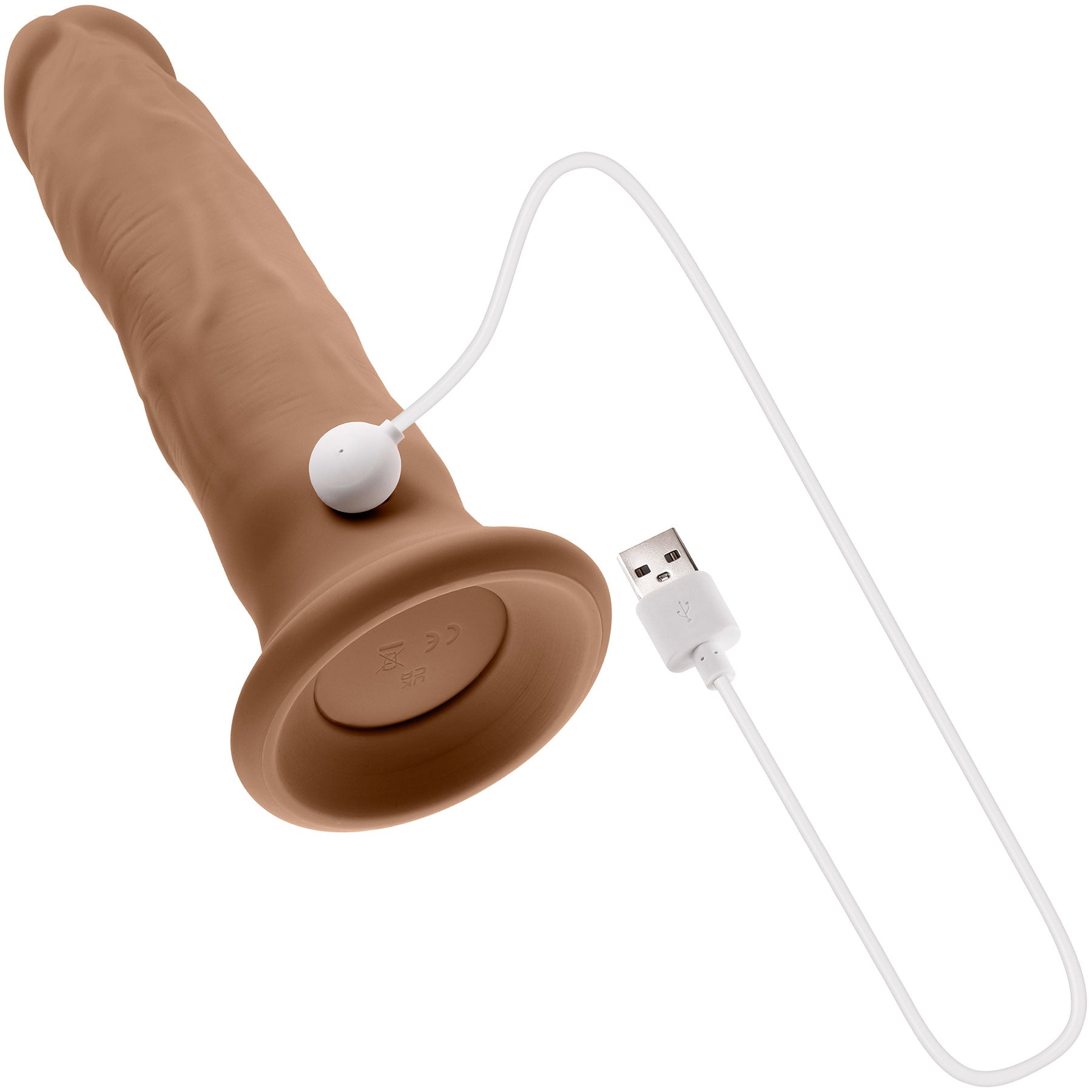 Twirl Jam Silicone Rechargeable Vibrating Suction Cup Dildo With Remote Control - Chocolate