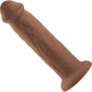 Girthy Vibrating Rechargeable Waterproof 7" Silicone Suction Cup Dildo By Evolved Novelties - Caramel
