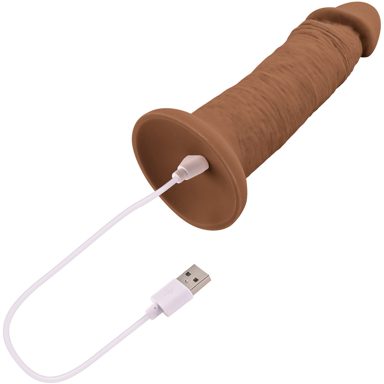 Vibrating Rechargeable Waterproof 6" Silicone Suction Cup Dildo By Evolved Novelties - Caramel