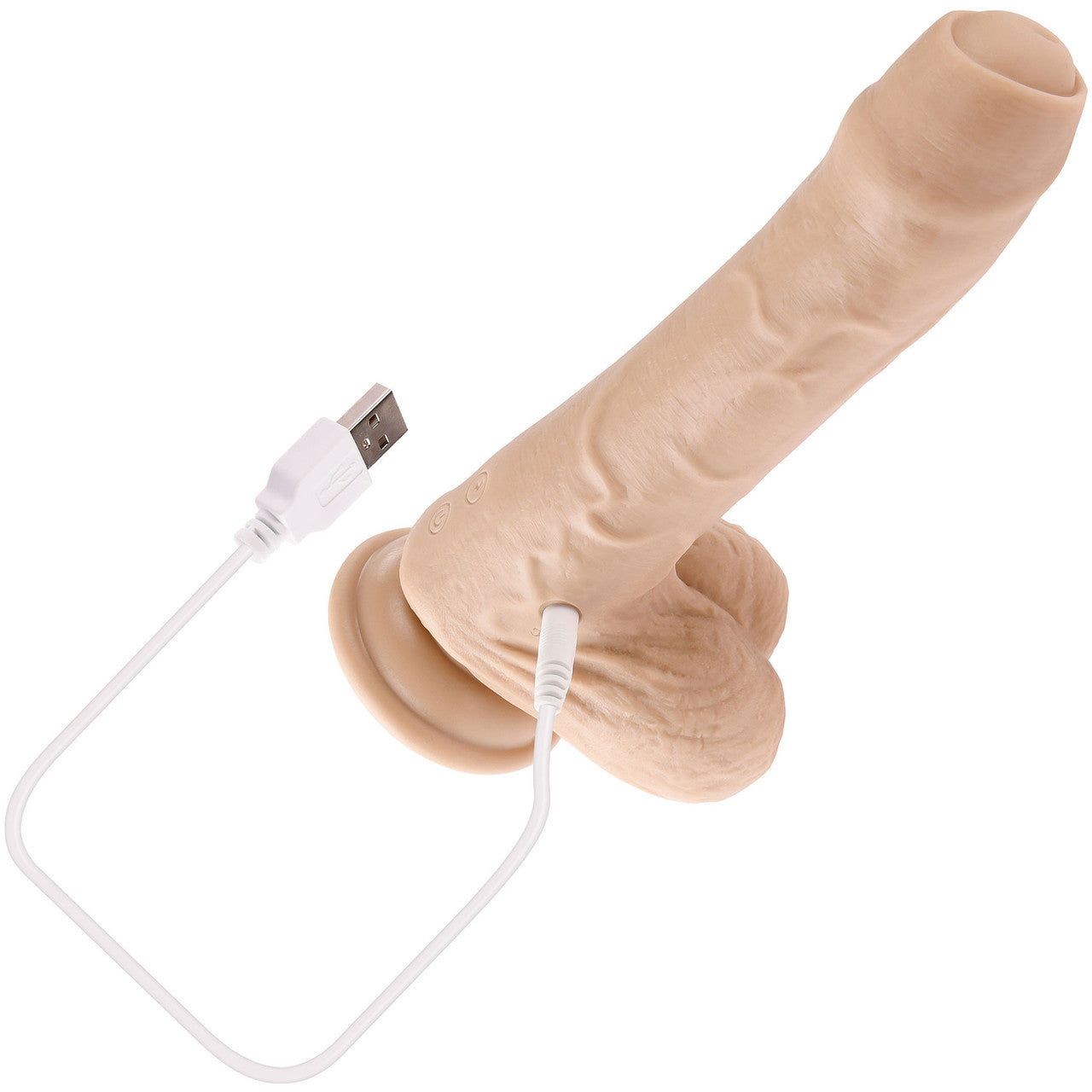 Peek A Boo Uncut Vibrating Rechargeable Silicone Suction Cup Dildo By Evolved Novelties - Vanilla