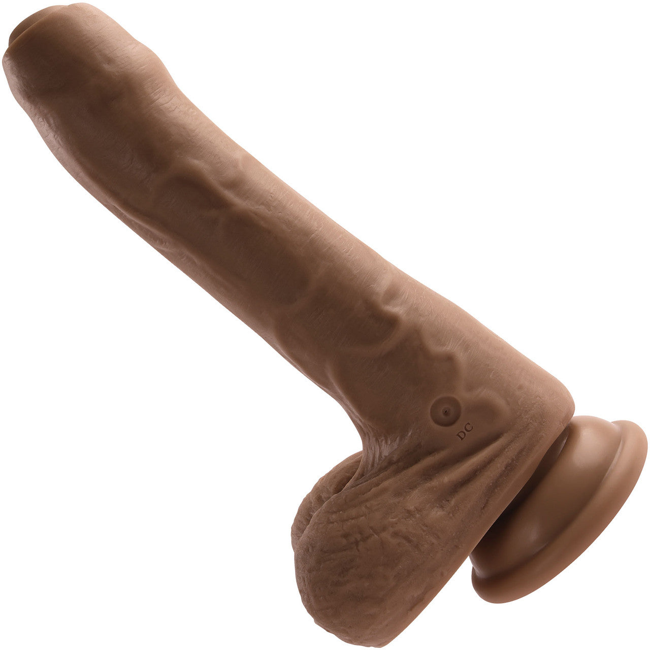 Peek A Boo Uncut Vibrating Rechargeable Silicone Suction Cup Dildo By Evolved Novelties - Chocolate