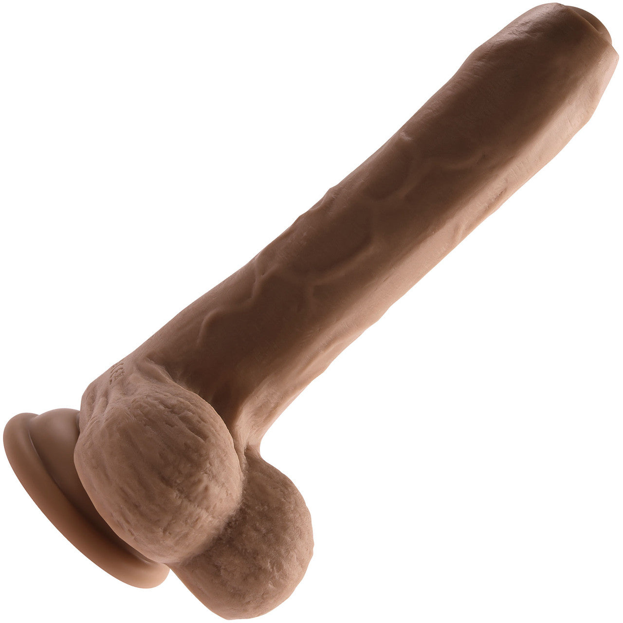 Peek A Boo Uncut Vibrating Rechargeable Silicone Suction Cup Dildo By Evolved Novelties - Chocolate