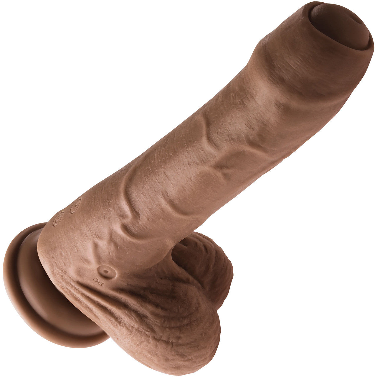 Peek A Boo Uncut Vibrating Rechargeable Silicone Suction Cup Dildo By Evolved Novelties - Chocolate