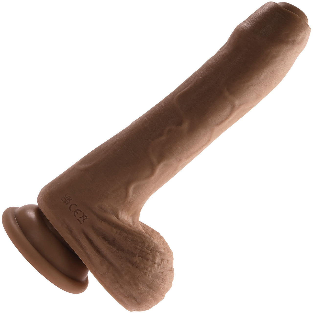 Peek A Boo Uncut Vibrating Rechargeable Silicone Suction Cup Dildo By Evolved Novelties - Chocolate