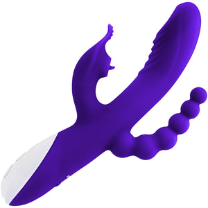 Lick Me Triple Stimulation Rechargeable Silicone Vibrator By Evolved Novelties