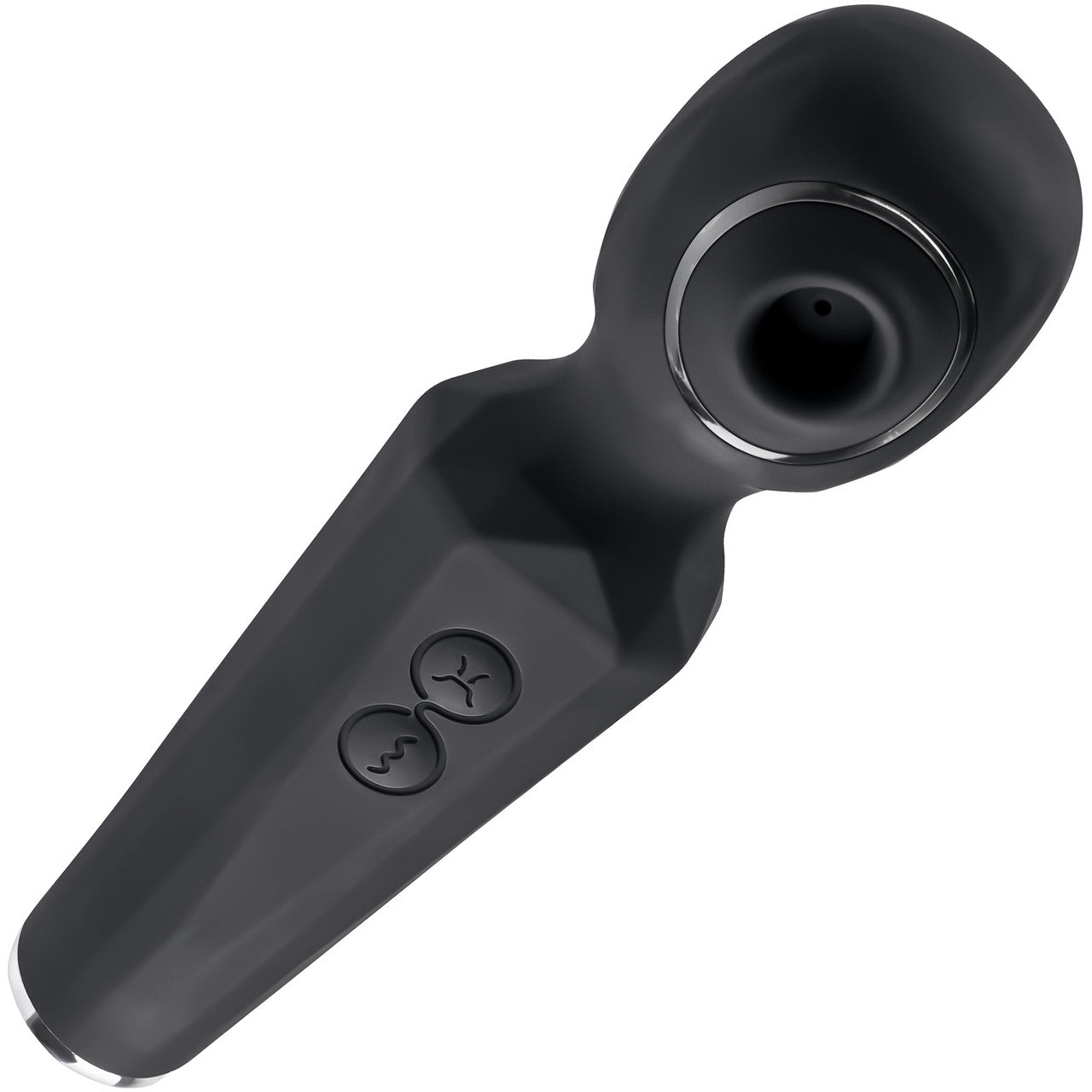 Rainbow Sucker Rechargeable Silicone Wand Style Vibrator With Clitoral Rainbow Sucker Rechargeable Silicone Wand Style Vibrator With Clitoral