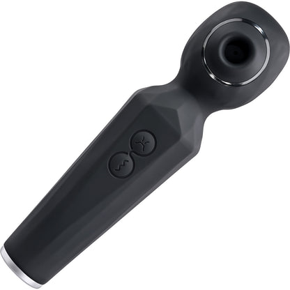 Rainbow Sucker Rechargeable Silicone Wand Style Vibrator With Clitoral Suction By Evolved Novelties