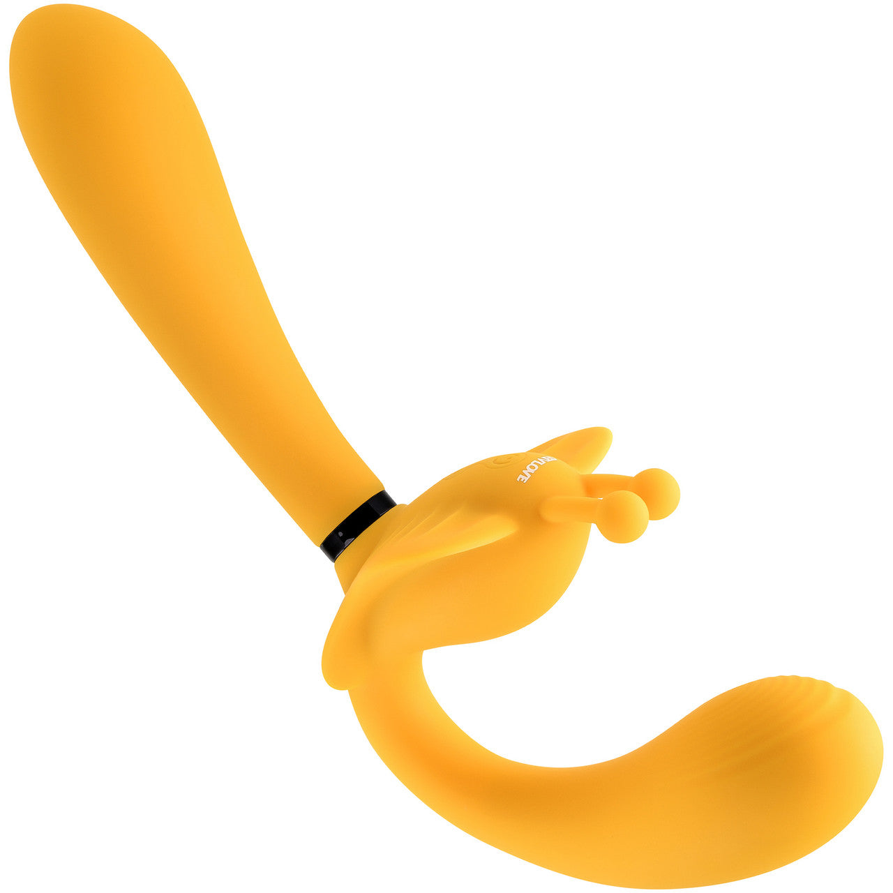 The Monarch Rechargeable Silicone Strapless Strap-On Vibrator With Removable Shaft By Evolved Novelties - Yellow