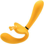 The Monarch Rechargeable Silicone Strapless Strap-On Vibrator With Removable Shaft By Evolved Novelties - Yellow