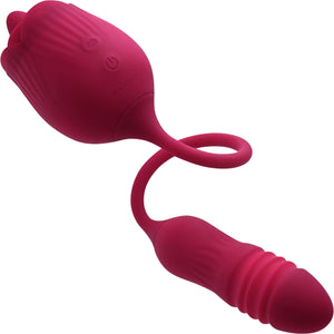 Wild Rose Rechargeable Waterproof Silicone Dual Clitoral Stimulator By Evolved Novelties - Red