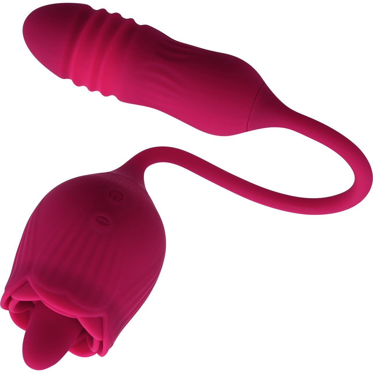 Wild Rose Rechargeable Waterproof Silicone Dual Clitoral Stimulator By Evolved Novelties - Red