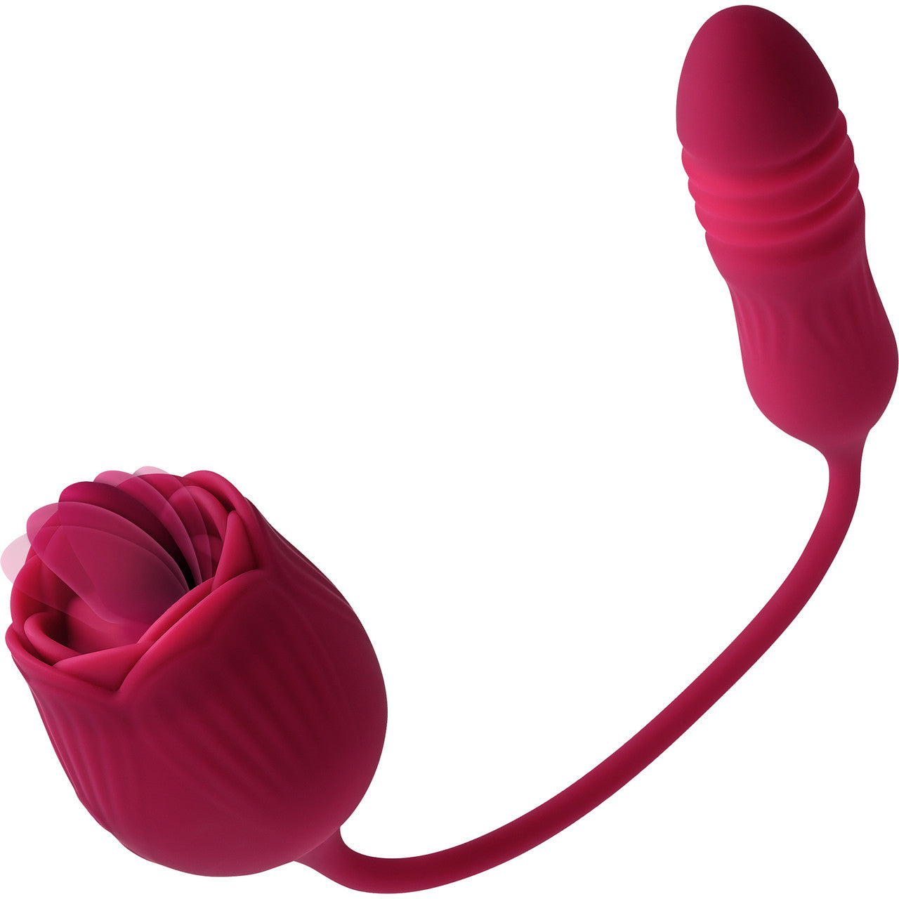 Wild Rose Rechargeable Waterproof Silicone Dual Clitoral Stimulator By Evolved Novelties - Red