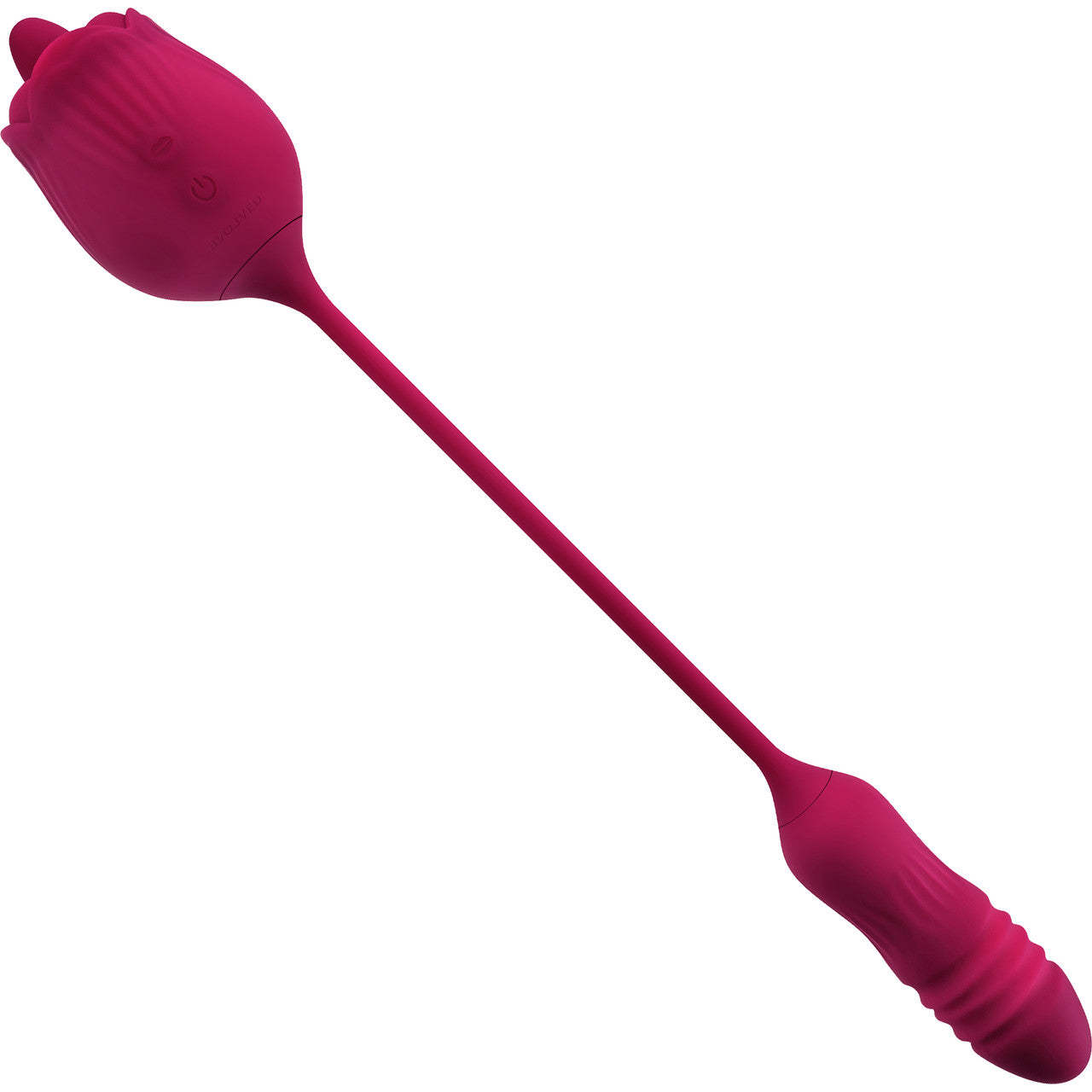 Wild Rose Rechargeable Waterproof Silicone Dual Clitoral Stimulator By Evolved Novelties - Red