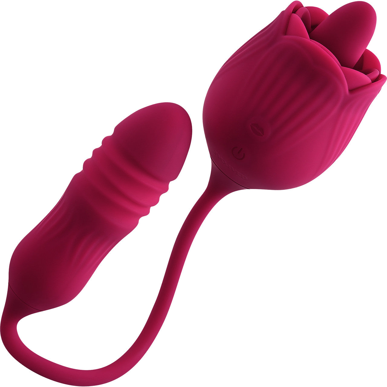 Wild Rose Rechargeable Waterproof Silicone Dual Clitoral Stimulator By Evolved Novelties - Red