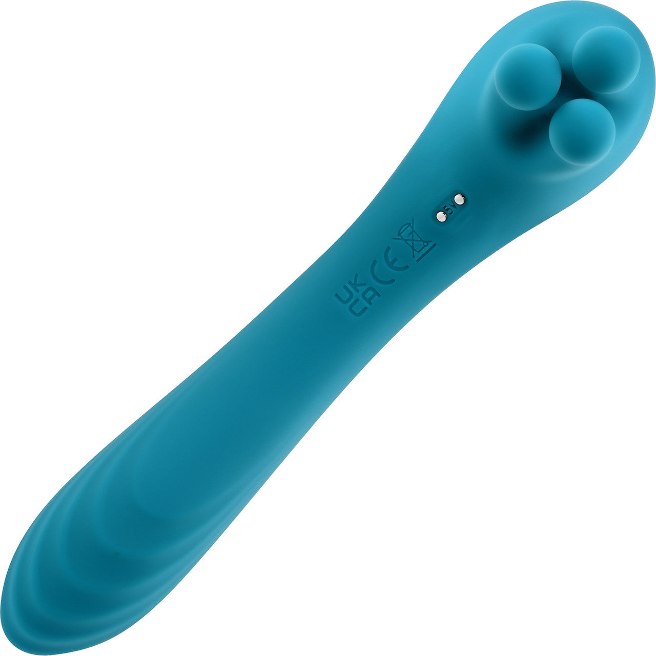 Heads Or Tails Silicone Rechargeable Waterproof Dual Stimulation Vibrator By Evolved Novelties - Teal