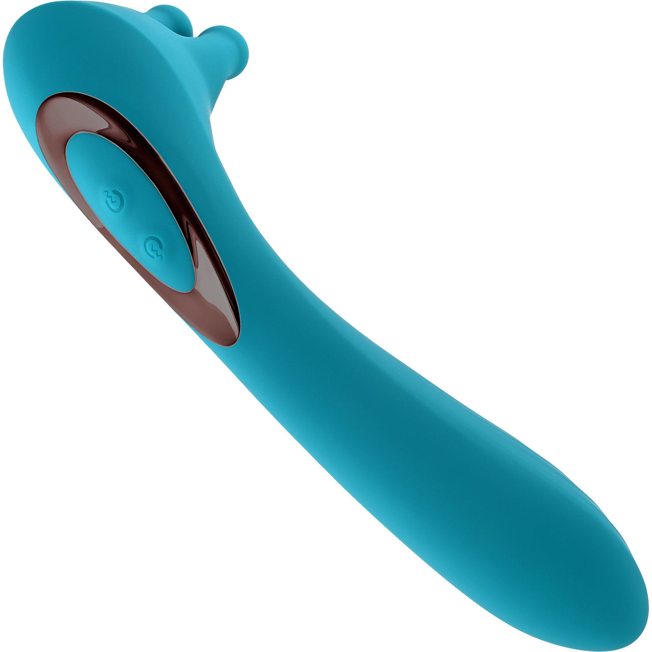 Heads Or Tails Silicone Rechargeable Waterproof Dual Stimulation Vibrator By Evolved Novelties - Teal