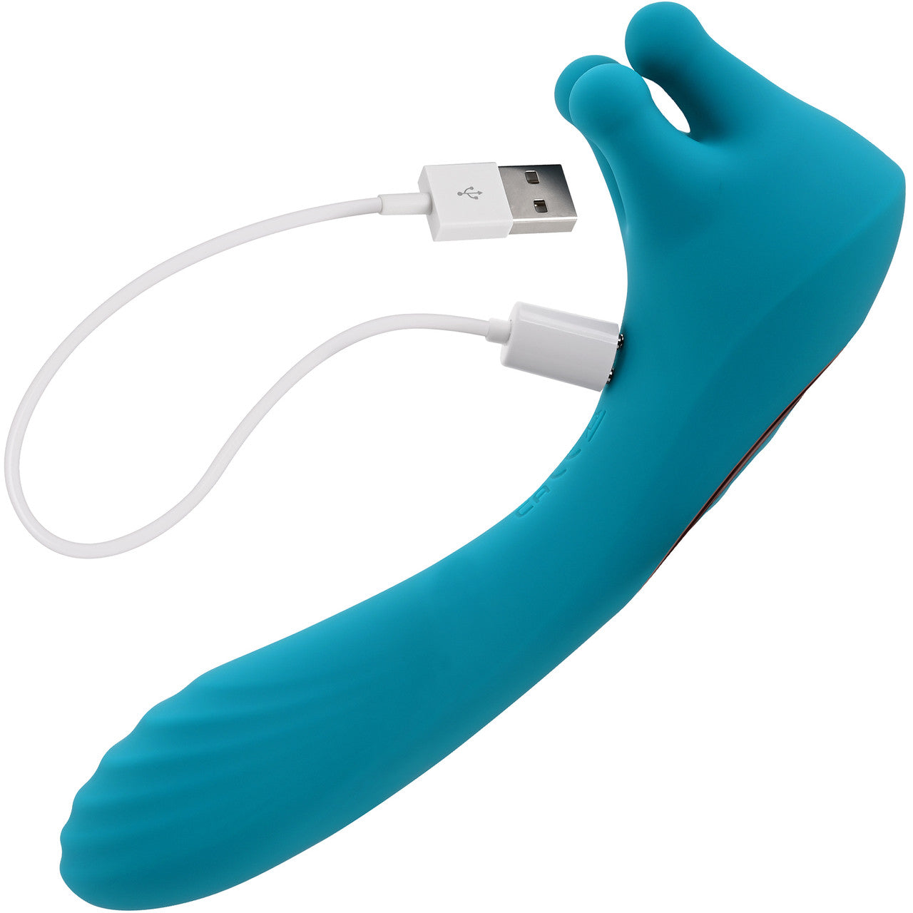 Heads Or Tails Silicone Rechargeable Waterproof Dual Stimulation Vibrator By Evolved Novelties - Teal