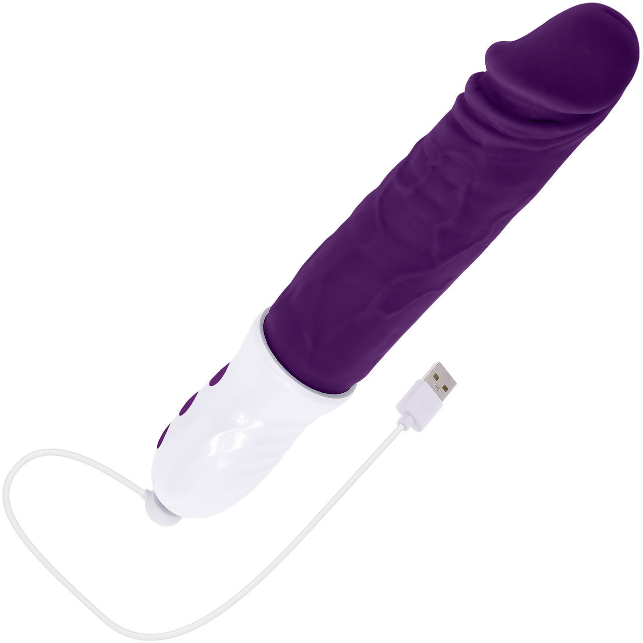 Plum Thrust Rechargeable Waterproof Thrusting & Vibrating Silicone Dildo By Evolved Novelties