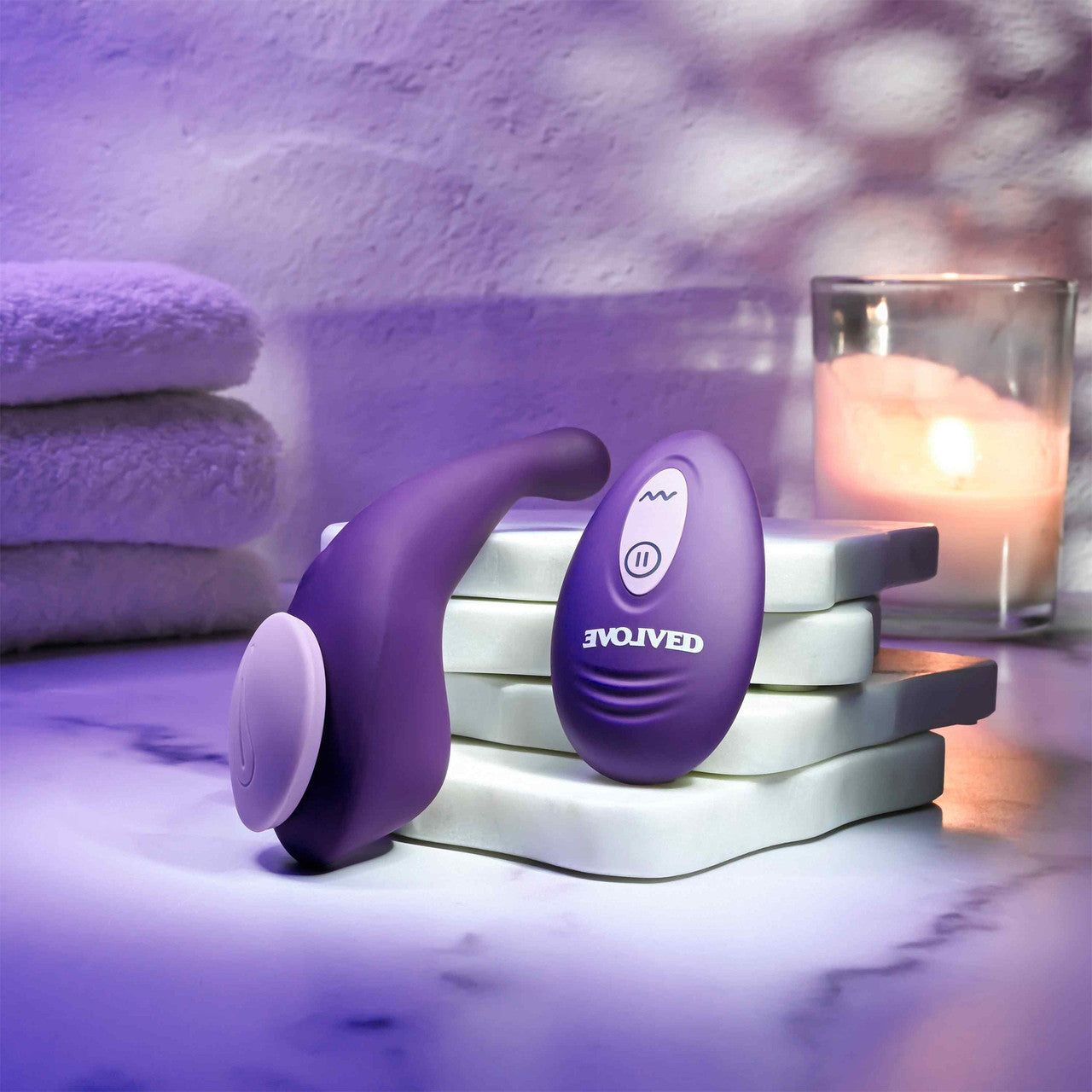 Panty Party Rechargeable Silicone Magnetic Panty Vibrator With Remote By Evolved Novelties - Purple